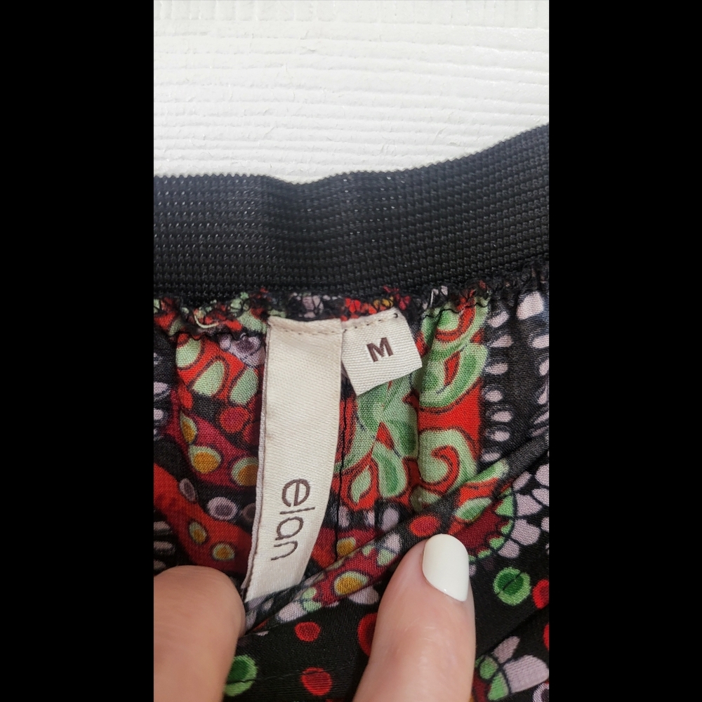 🌿Elan Women's Medium Boho Patterned Front Split Panel Maxi Skirt-CUTE!! - Picture 5 of 10